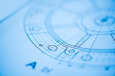 Detail Plan Zeichnung von Elektromotor. Feigfotodesign