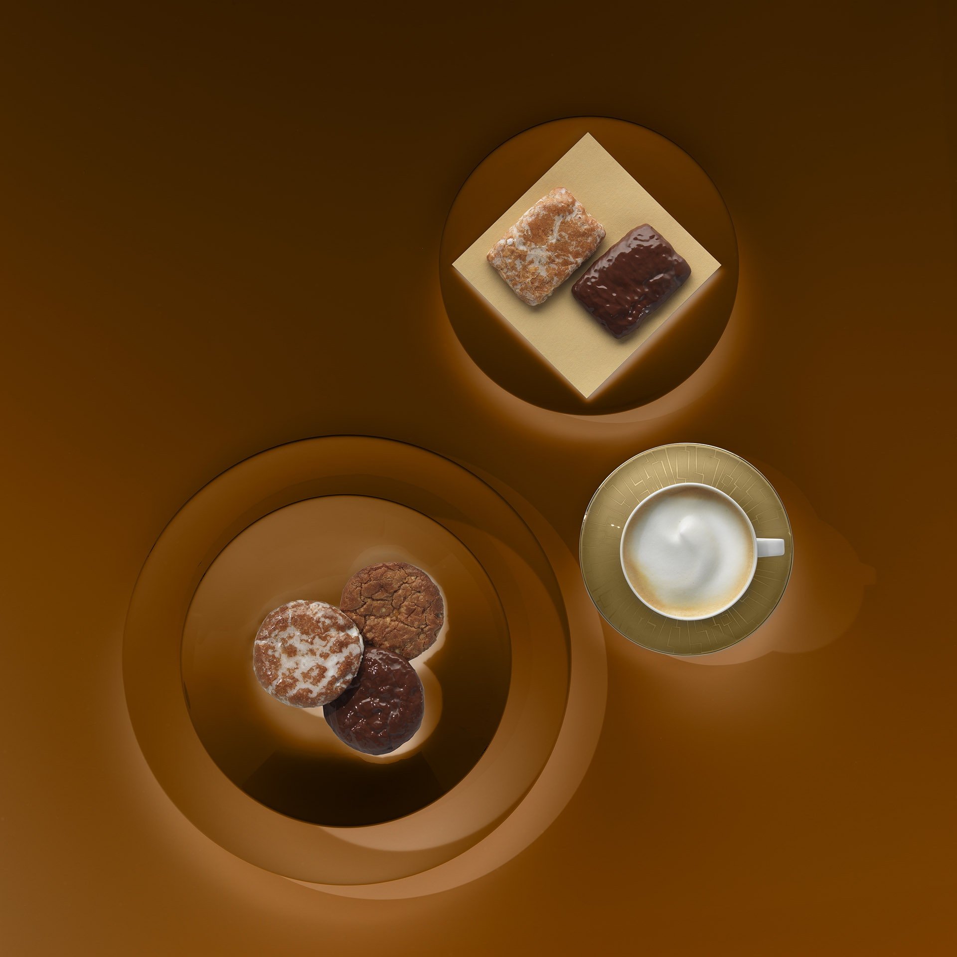 Fotostudio Werbefotografie Oberfranken Imageaufnahme für Leupoldt Lebkuchen mit Lebkuchenvariation und Kaffee. Feigfotodesign