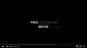 Screenshot eines YouTube Videos mit dem Inhalt "Feig Fotodesign movie > pictures"
